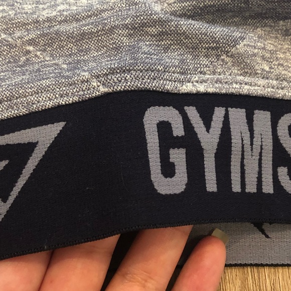 Gymshark Flex Long Sleeve Crop Top - Steel Blue Marl/Evening Navy Blue - Picture 4 of 6